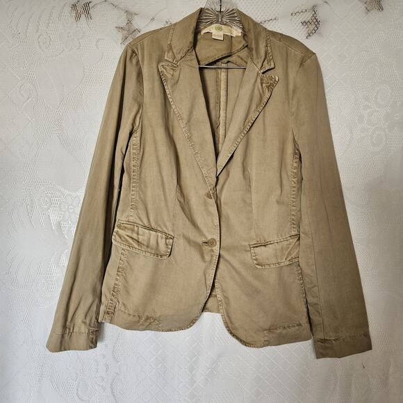 J Crew Womens Size 12 Weathered Classic Twill Jacket 100% Cotton Cargo Military - Picture 1 of 9